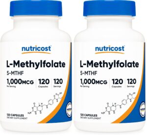 Version 1.0.0 Nutricost methylfolate cápsulas y frasco