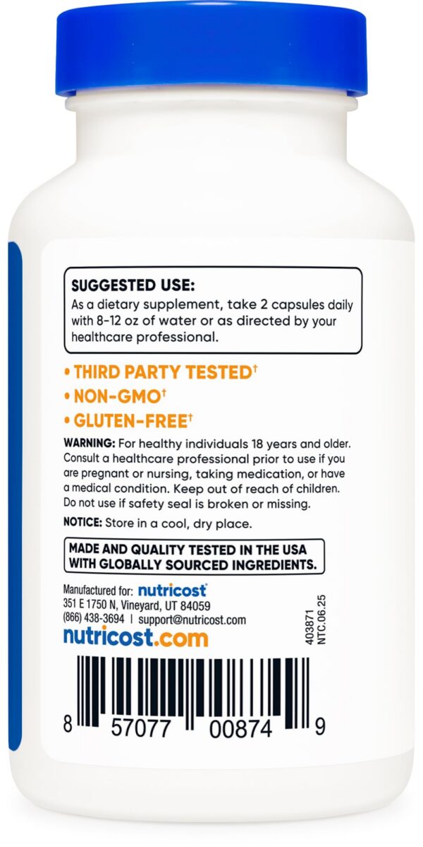 Version 1.0.0 Caja con 120 cápsulas Nutricost Mucuna Pruriens