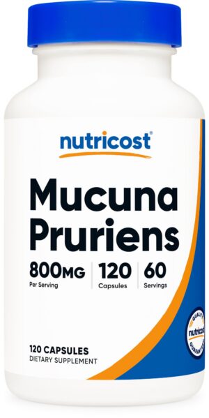 Nutricost Mucuna Pruriens cápsulas frasco frontal