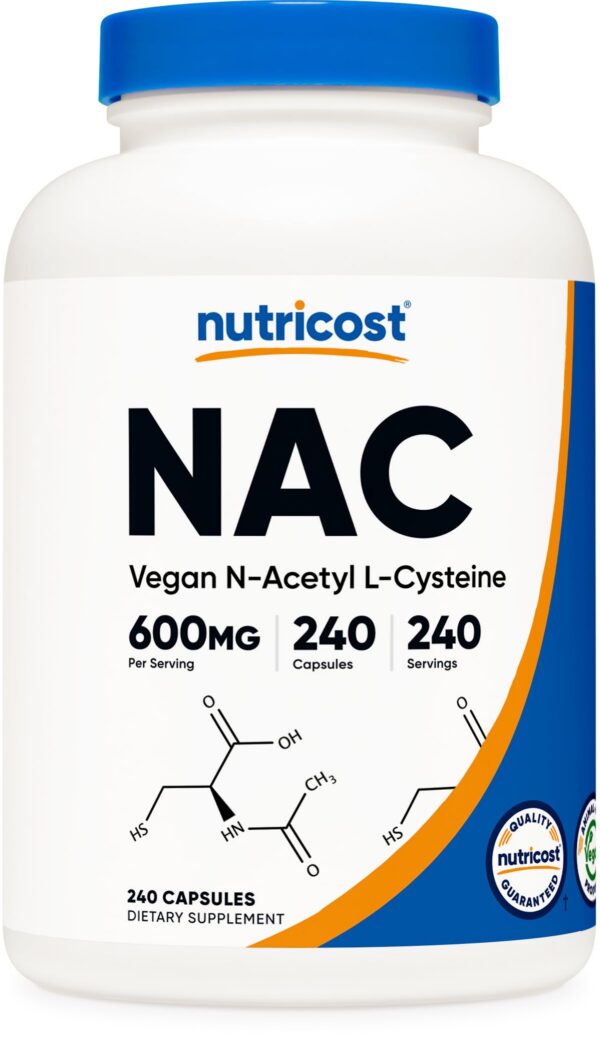 Frasco Nutricost NAC 600 mg cápsulas