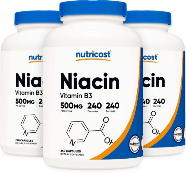 Nutricost Niacina 500mg botella 3 paquetes