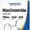 Nutricost Niacinamida Vitamina B3 500mg 240 cápsulas