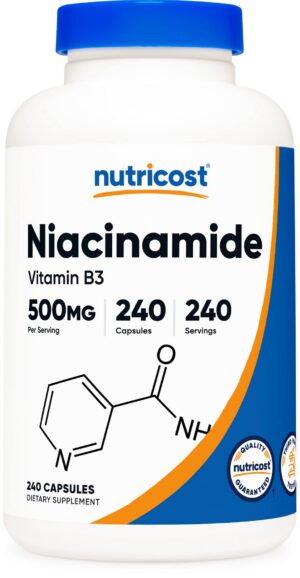 Nutricost Niacinamida Vitamina B3 500mg 240 cápsulas