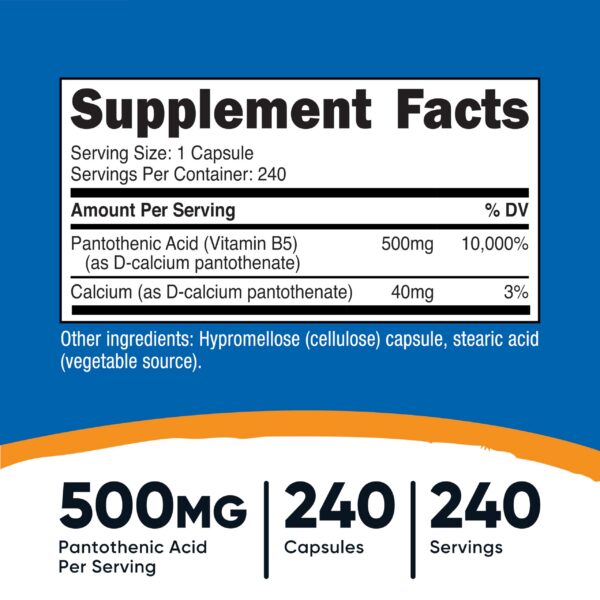 Etiqueta Nutricost Pantoténico