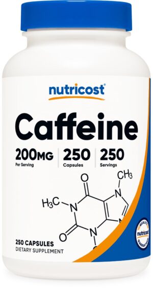 Nutricost pastillas cafeína 200mg por dosis