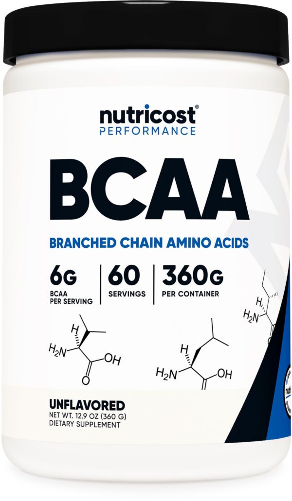 Envase Nutricost polvo BCAA sin sabor 60 porciones