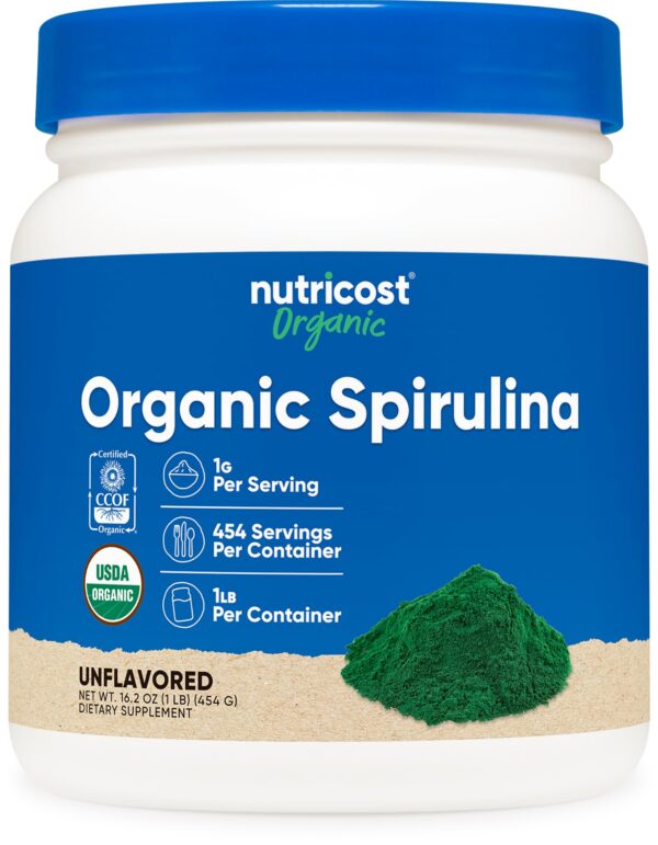Nutricost polvo de espirulina orgánica superalimento verde