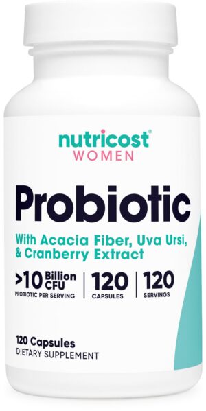 Nutricost probiótico para mujeres 120 cápsulas botella