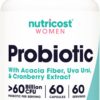 Frasco de Nutricost Probiótico para mujeres 60 mil millones UFC