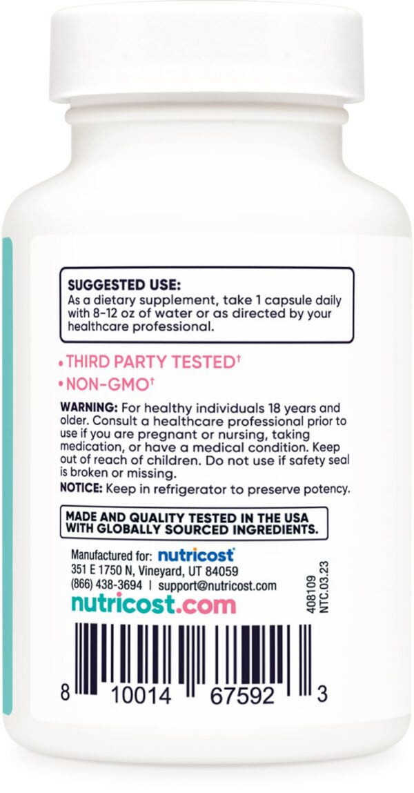 Version 1.0.0 Probiótico Nutricost para mujeres sin gluten y sin GMO 60 cápsulas