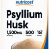 Nutricost psyllium cáscara 1500mg 500 cápsulas sin gluten