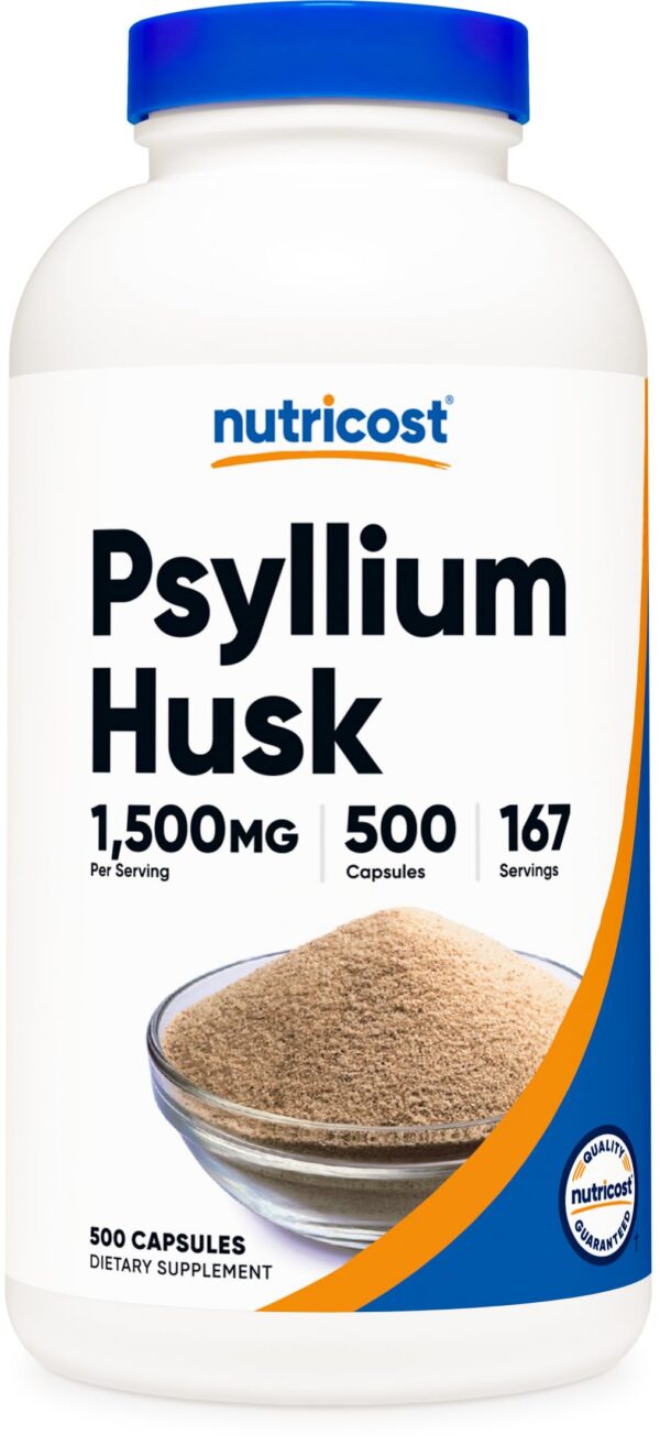 Nutricost psyllium cáscara 1500mg 500 cápsulas sin gluten