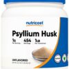 Polvo de cáscara de psyllium Nutricost paquete 1 libra