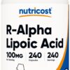 Botella Nutricost R-ALA 100 mg con cápsulas vegetales