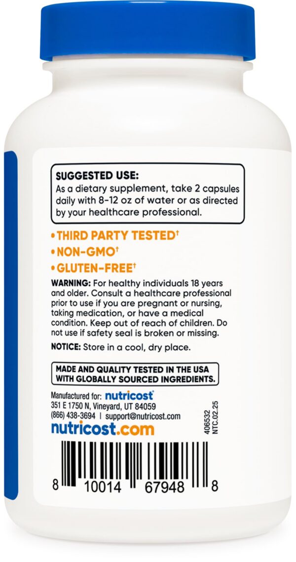 Etiqueta del producto Nutricost Resveratrol