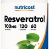 Nutricost Resveratrol 700 mg cápsulas veganas frontal