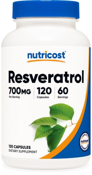 Nutricost Resveratrol 700 mg cápsulas veganas frontal