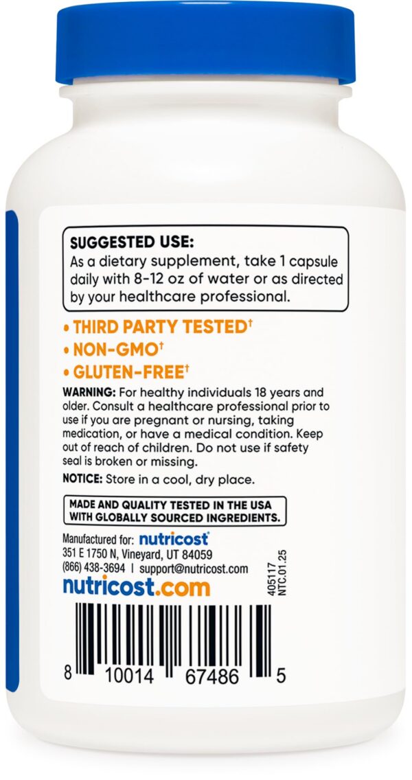 Version 1.0.0 Etiqueta de especificaciones Nutricost Selenium