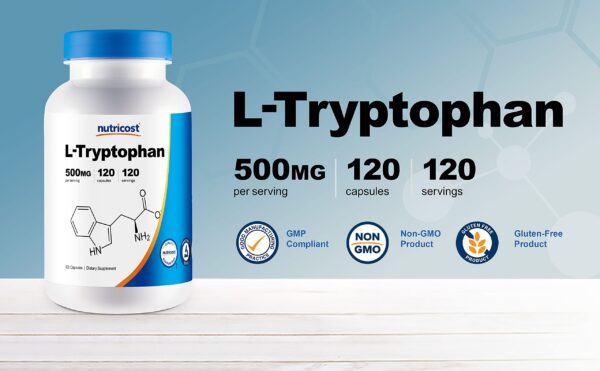 Nutricost suplemento L-Triptófano 500mg 120 cápsulas
