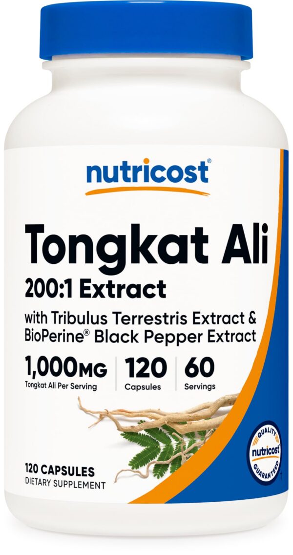 Nutricost Tongkat Ali cápsulas vegetarianas 1000mg frasco