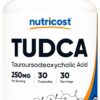 Version 1.0.0 Nutricost Tudca 250 mg etiqueta y cápsulas