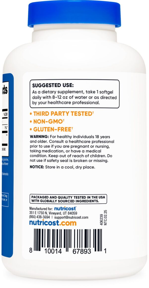 Ingredientes Nutricost Ubiquinol Softgels