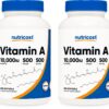 Nutricost vitamina a 10000 iu pack 2 botellas 500 softgels