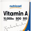 Version 1.0.0 Nutricost vitamina A cápsula blanda 10,000 UI 500 unidades