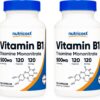 Nutricost vitamina b1 500 mg 120 cápsulas botella