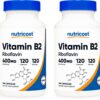 Frasco Nutricost Vitamina B2 400 mg Capsulas