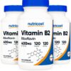 Frasco Nutricost Vitamina B2 400 mg Capsulas