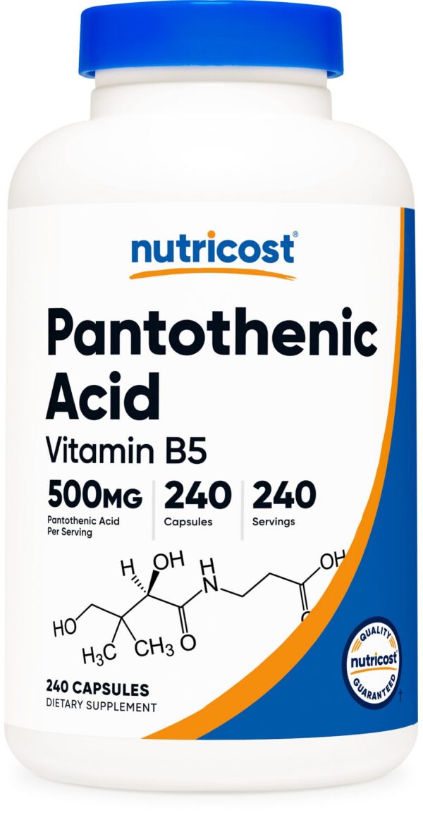 Nutricost vitamina B5 ácido pantoténico 240 cápsulas botella