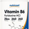 Nutricost vitamina b6 25mg 240 cápsulas no GMO sin gluten