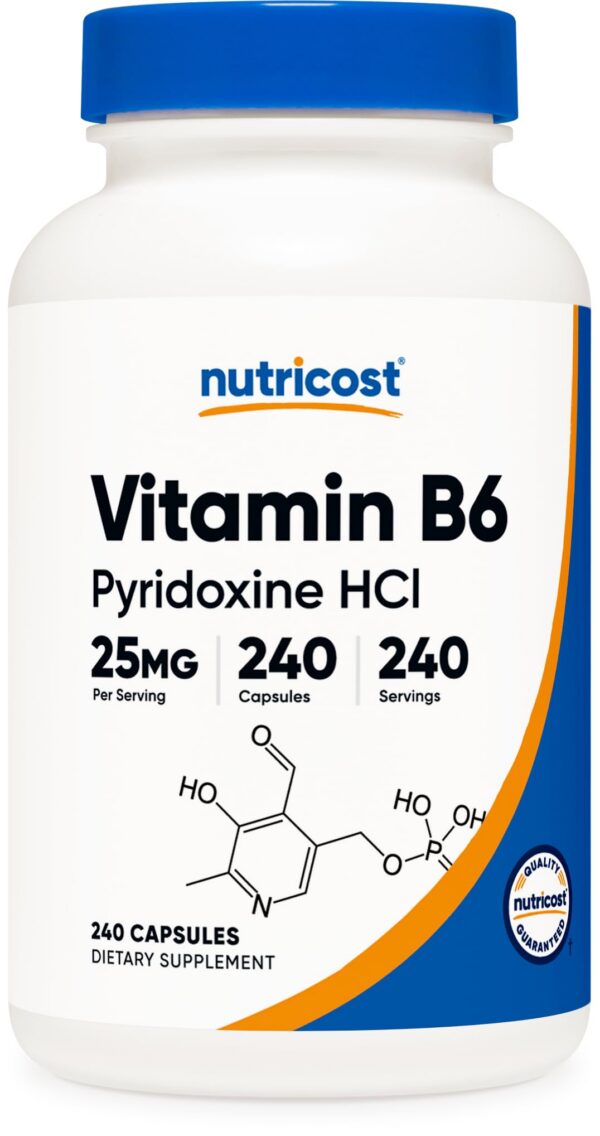 Nutricost vitamina b6 25mg 240 cápsulas no GMO sin gluten