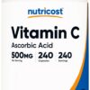 Nutricost Vitamina C 500mg 240 cápsulas frasco