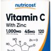Frasco Nutricost Vitamina C con Zinc – frente