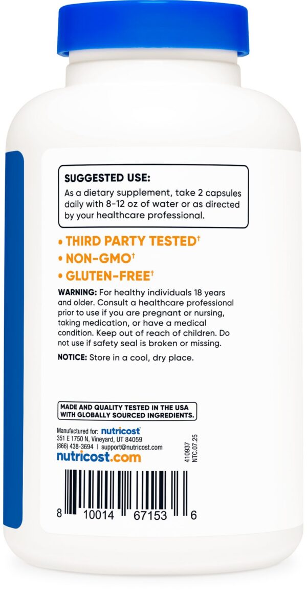 Frasco Nutricost Vitamina C con Zinc
