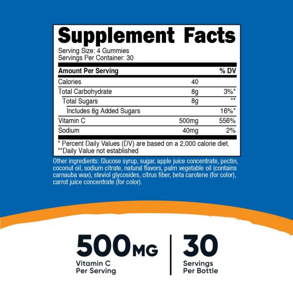 Etiqueta Nutricost Vitamin C Gummies