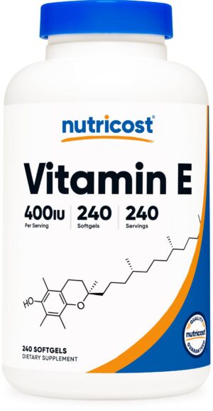 Nutricost vitamina e 400 ui cápsulas blandas botella