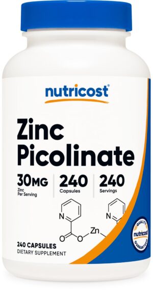 Botella Nutricost Zinc Picolinato frente