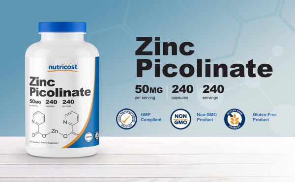 Version 1.0.0 Frasco y etiqueta de zinc picolinato 50 mg