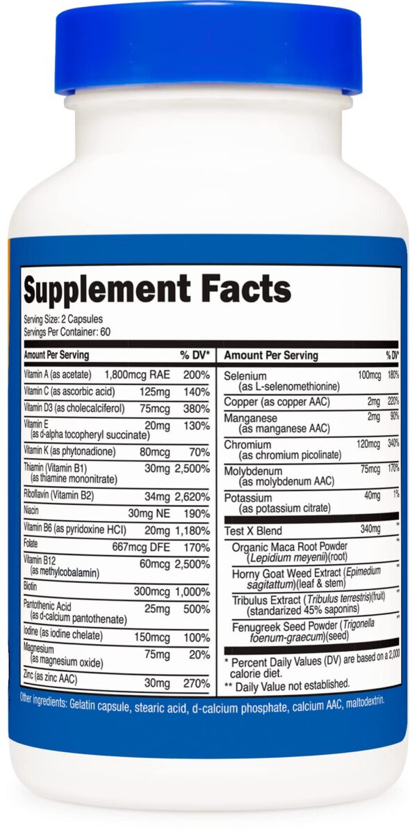 Version 1.0.0 Nutrientes Nutricost multivitamínico hombres y hombres saludables