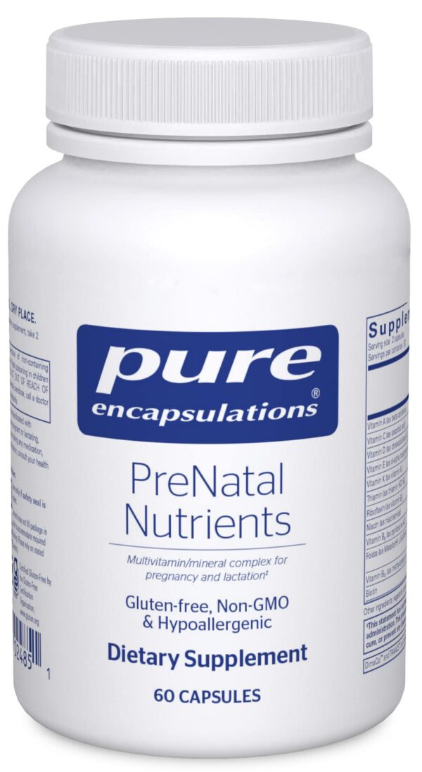 Suplemento prenatal Pure Encapsulations envase frontal