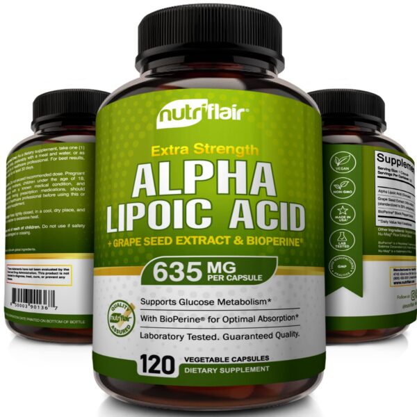 Frasco de NutriFlair con cápsulas