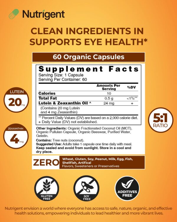 Ingredientes Nutrigent luteína Zeaxantina