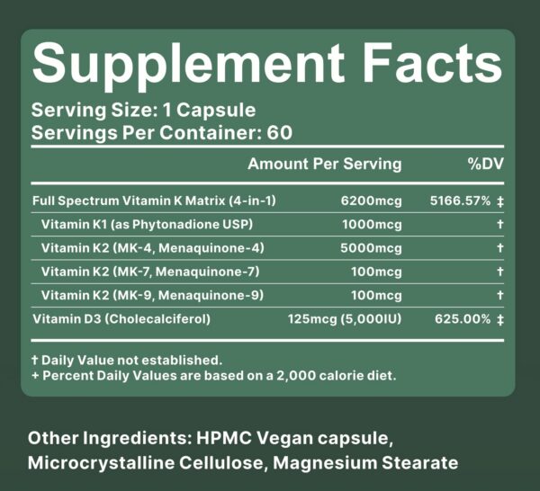 Etiqueta Nutriissa Vitamina K