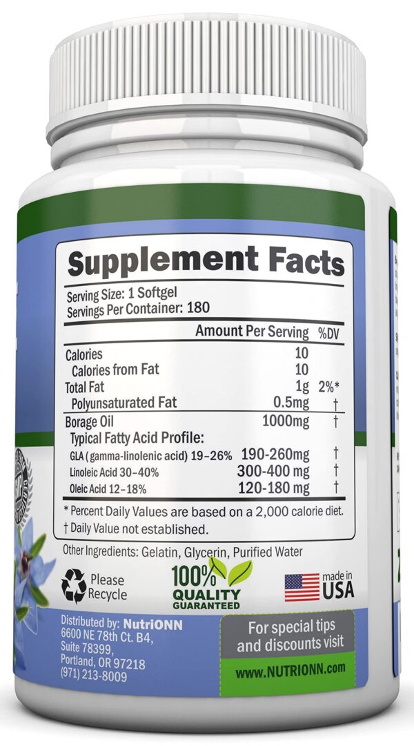 Aceite de borraja NutriONN - etiqueta