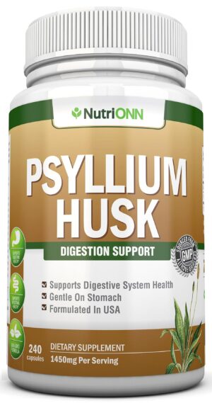 NutriONN cápsulas de psyllium para digestión y fibra