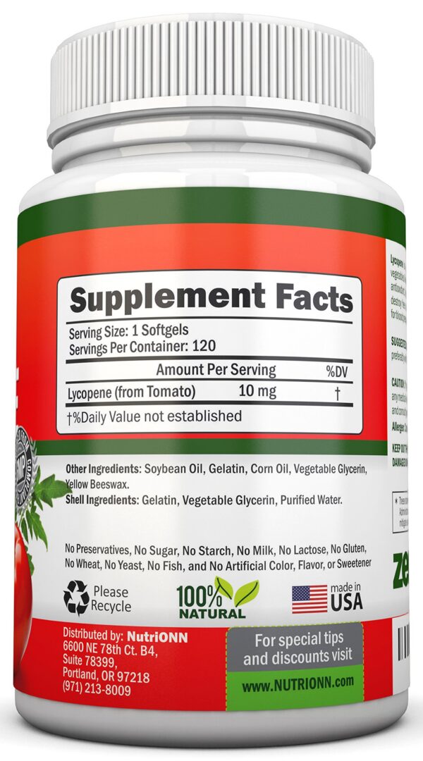 NutriONN licopeno etiqueta