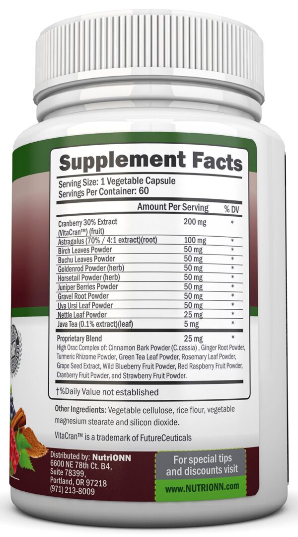 NutriONN suplemento con extracto de arándano y hierbas para riñones